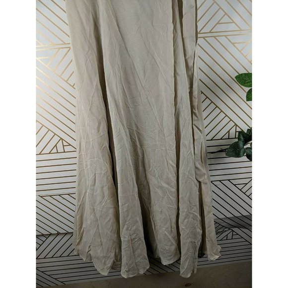 Reformation Wrap Maxi Skirt Tan Size Large Viscose - Picture 7 of 10
